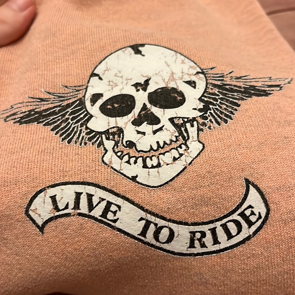 M.J. SOFFE live to ride orange sweatpants